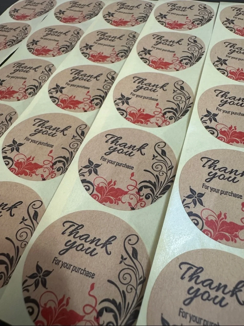 25 Neutral Thank You Stickers Small Business Packaging
